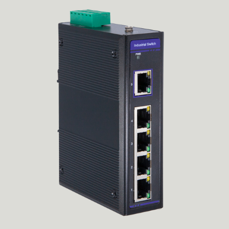 5-Port 10/100 Industrial Ethernet Switch 12-48Vdc